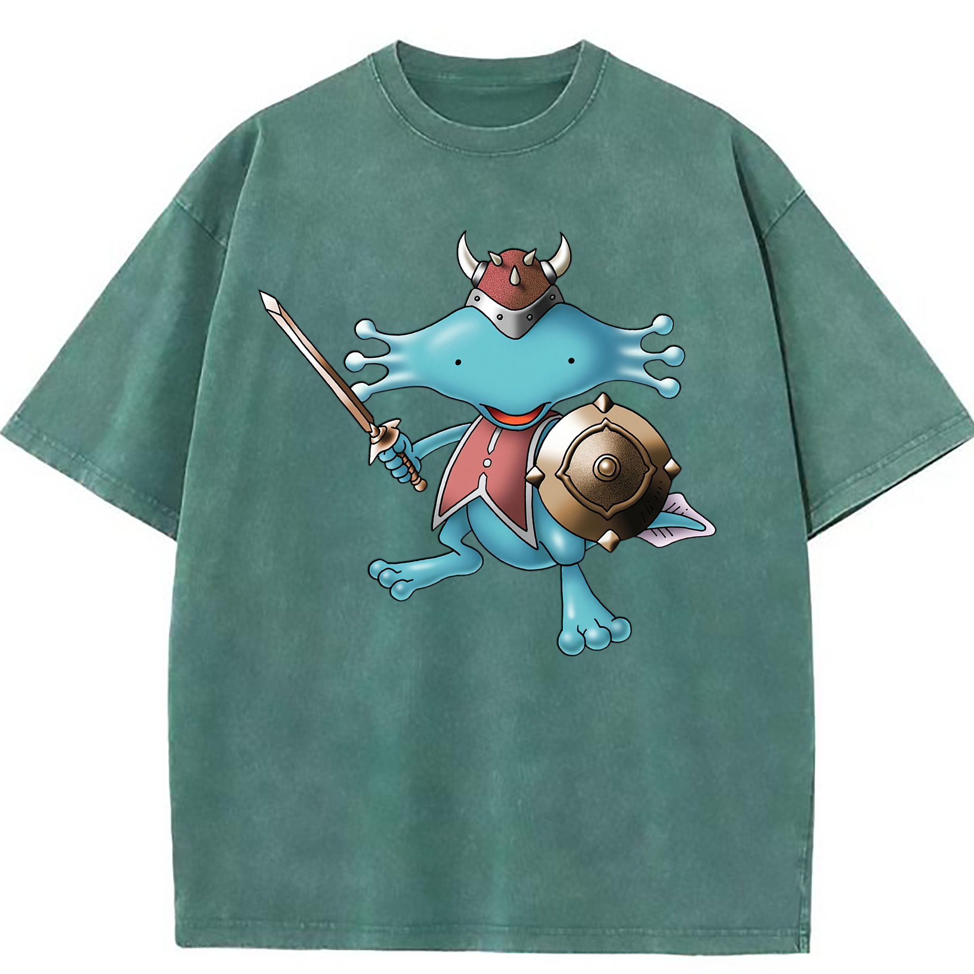 （画像用） ドラゴンクエスト Doragon Kuesuto Dragon Quest 綿100% ヴィンテージ風 半袖Tシャツ（フロントプリント）